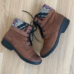 KEEN Tyretread Waterproof Ankle Boots with Aztec print foldover